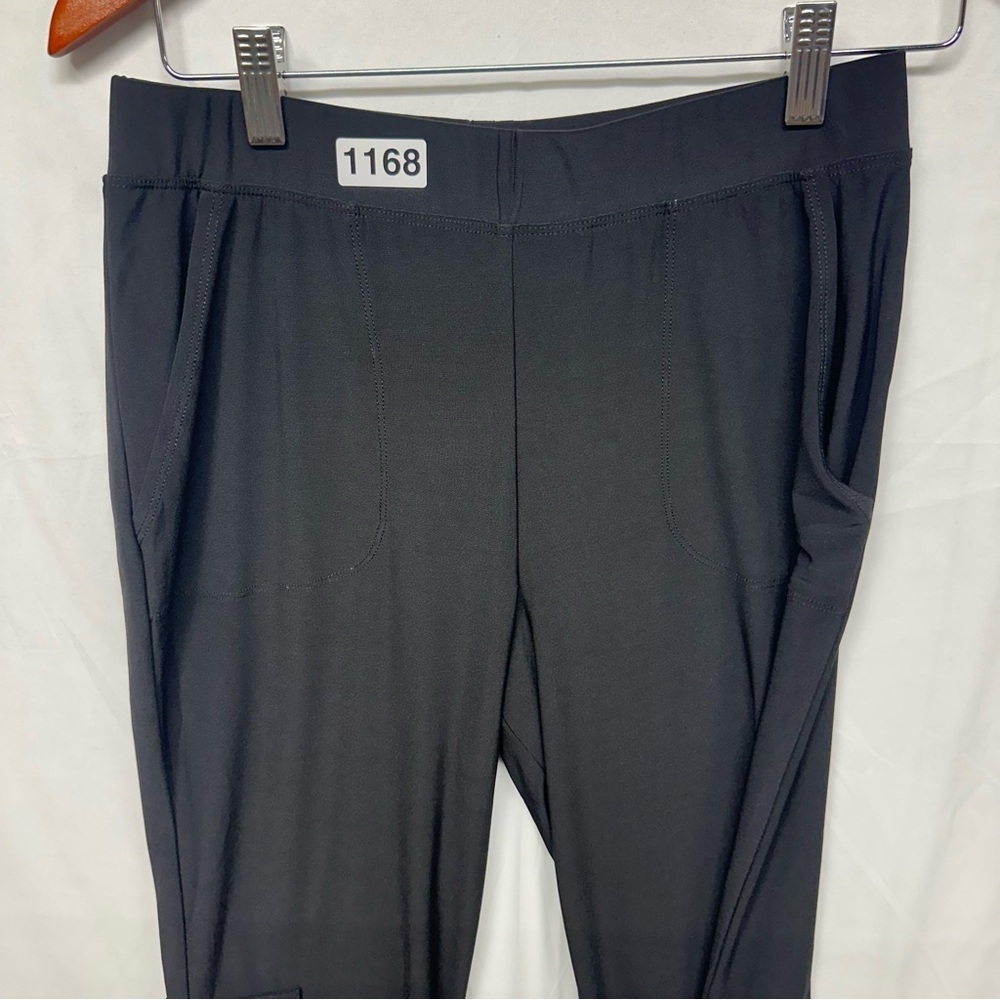 Attitudes by Renee Cargo Pull On Pants Small Black Stretch Pockets - Picture 3 of 9